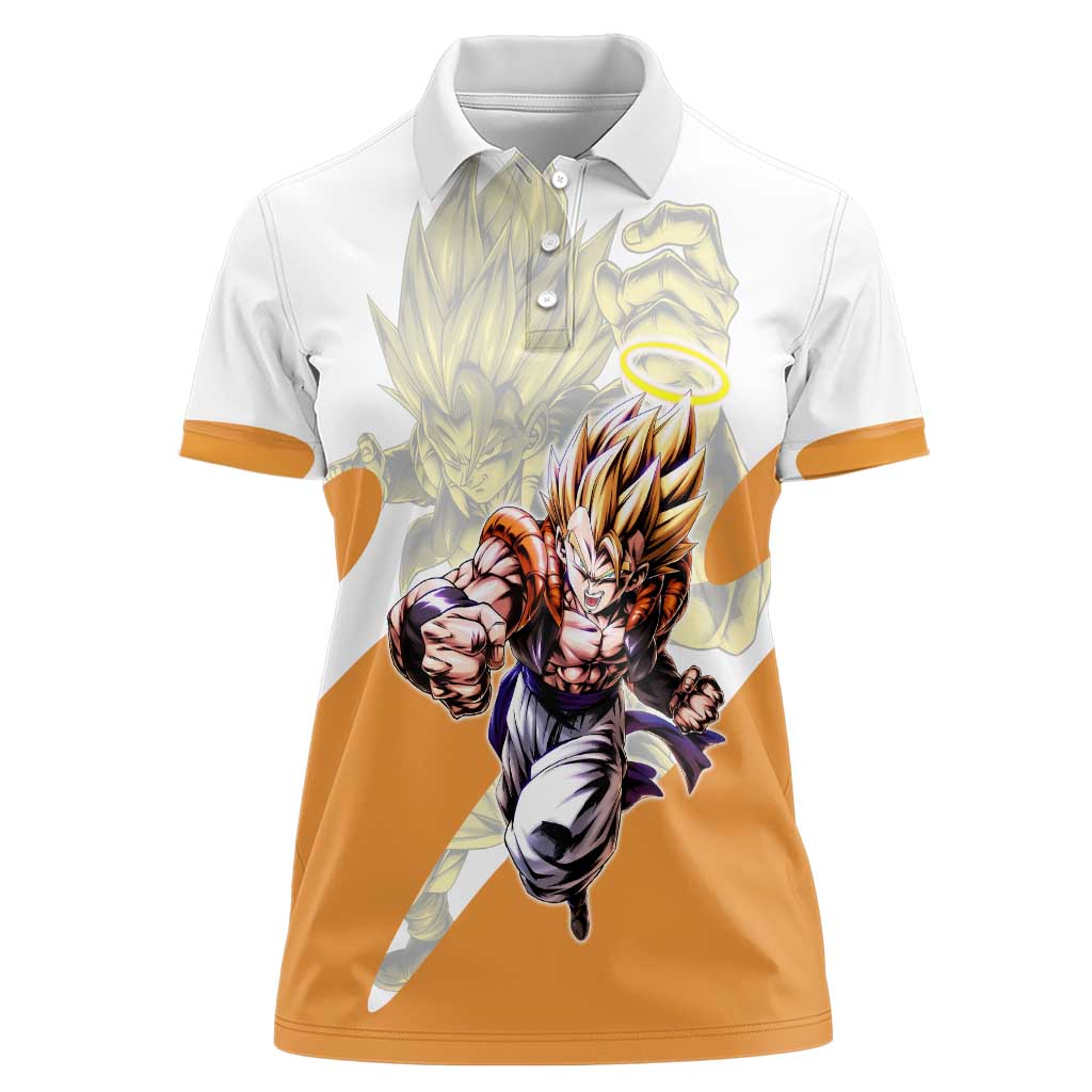 Gogeta Fusion Warrior Women Polo Shirt Energetic Anime Combat Style