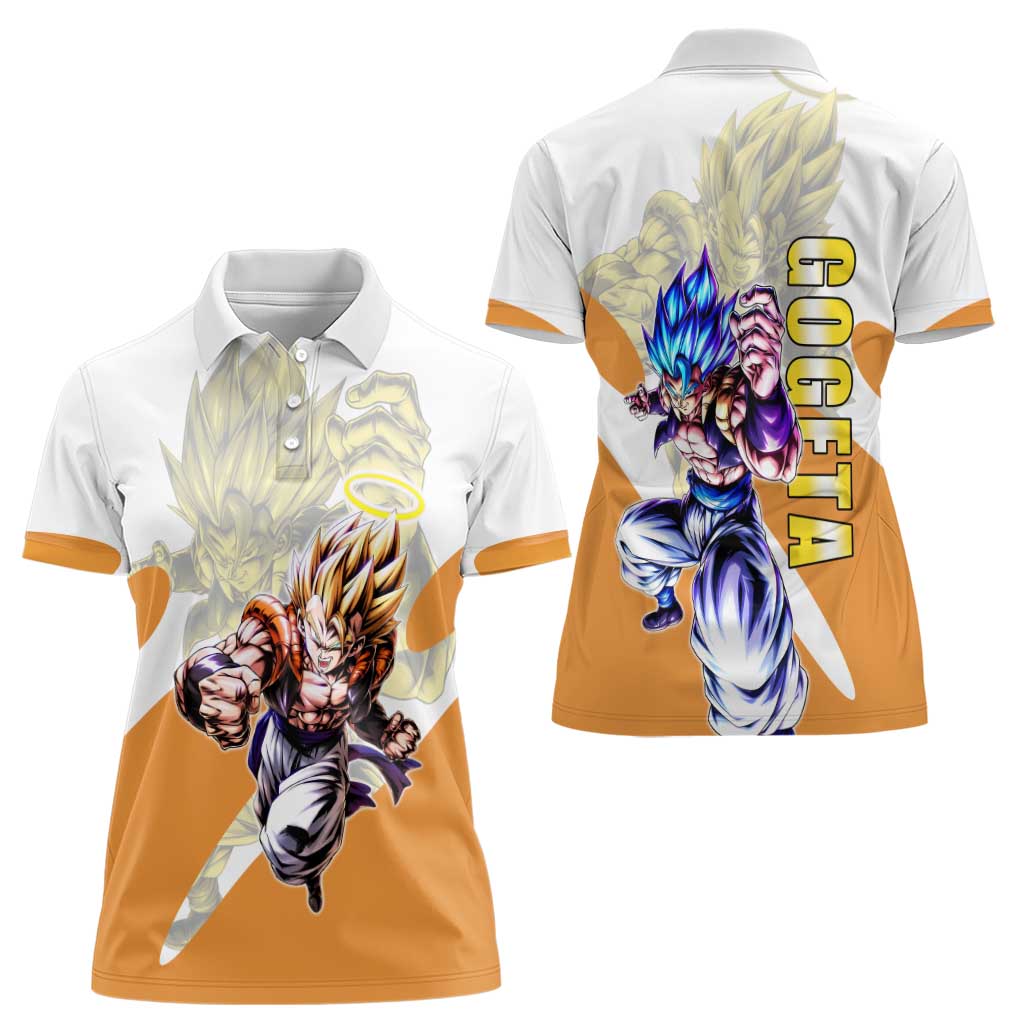 Gogeta Fusion Warrior Women Polo Shirt Energetic Anime Combat Style