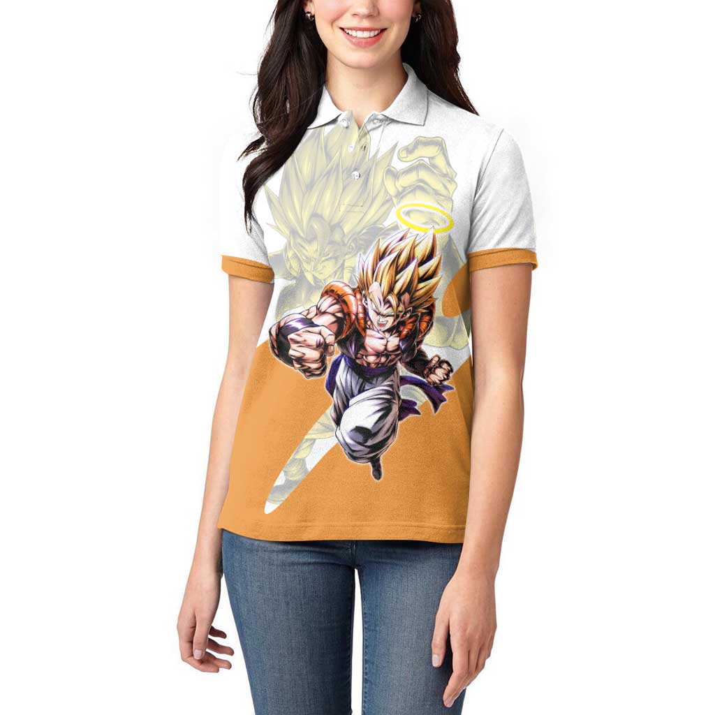 Gogeta Fusion Warrior Women Polo Shirt Energetic Anime Combat Style
