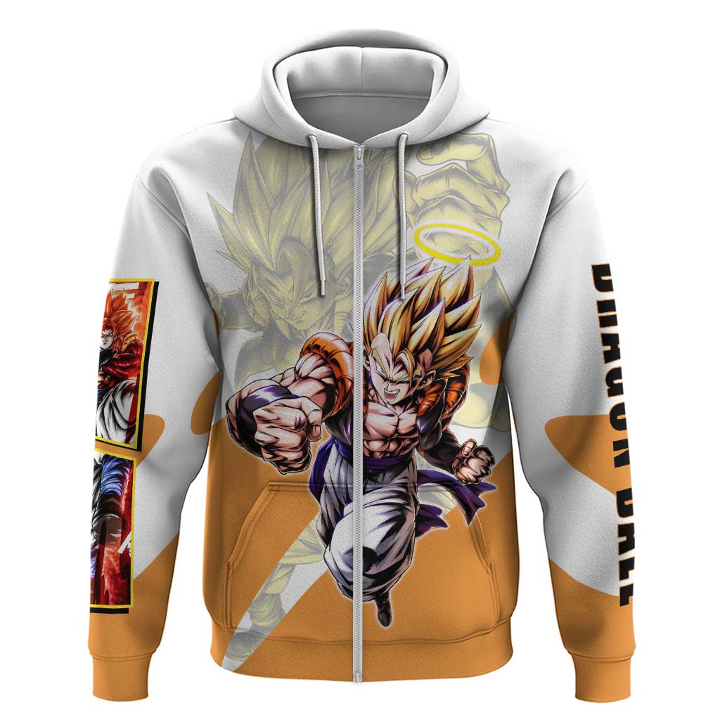 Gogeta Fusion Warrior Zip Hoodie Energetic Anime Combat Style