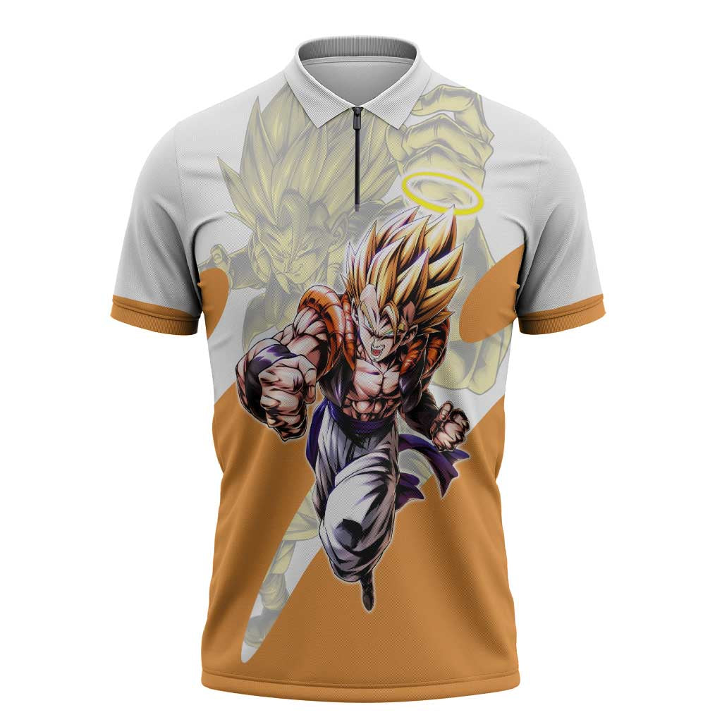 Gogeta Fusion Warrior Zipper Polo Shirt Energetic Anime Combat Style