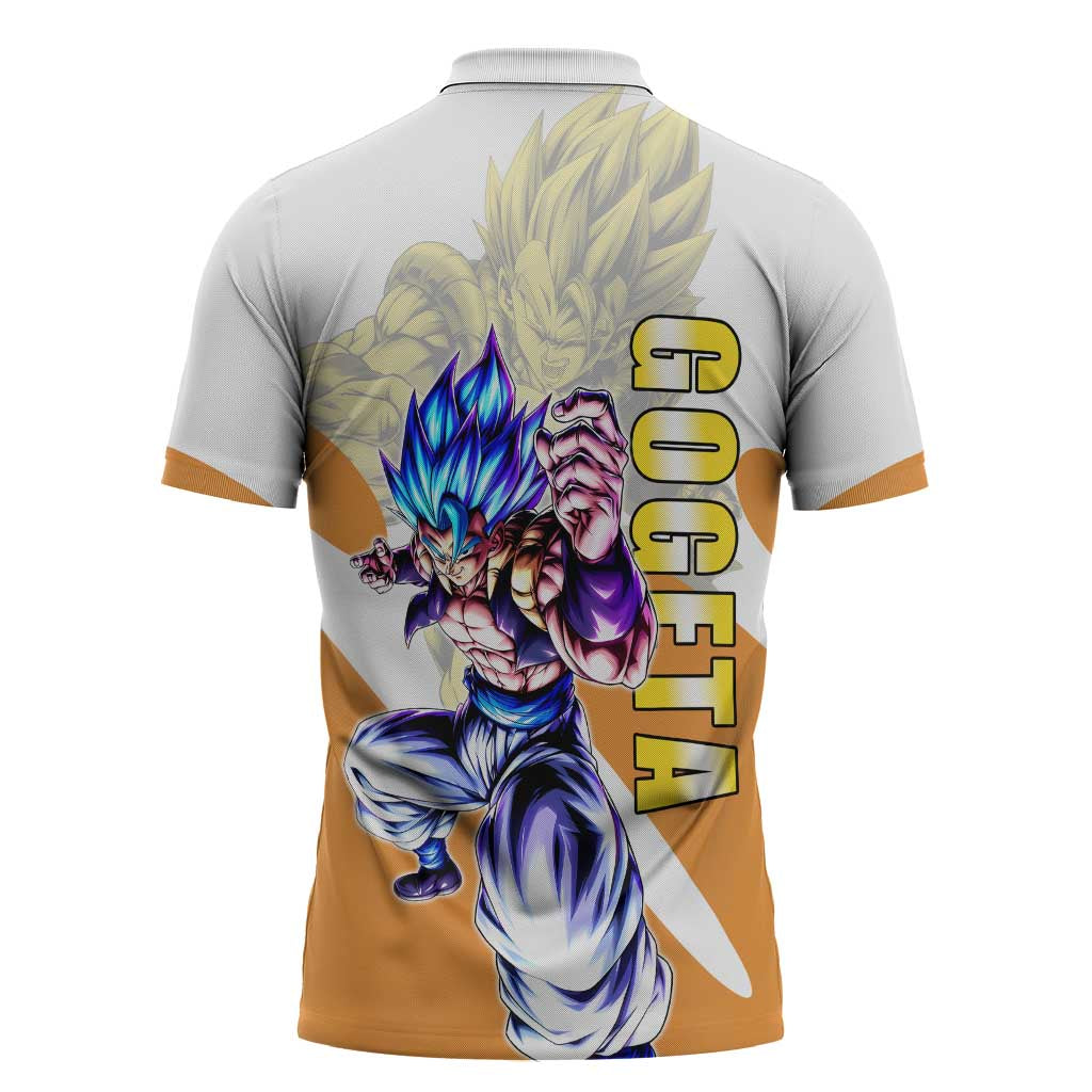 Gogeta Fusion Warrior Zipper Polo Shirt Energetic Anime Combat Style