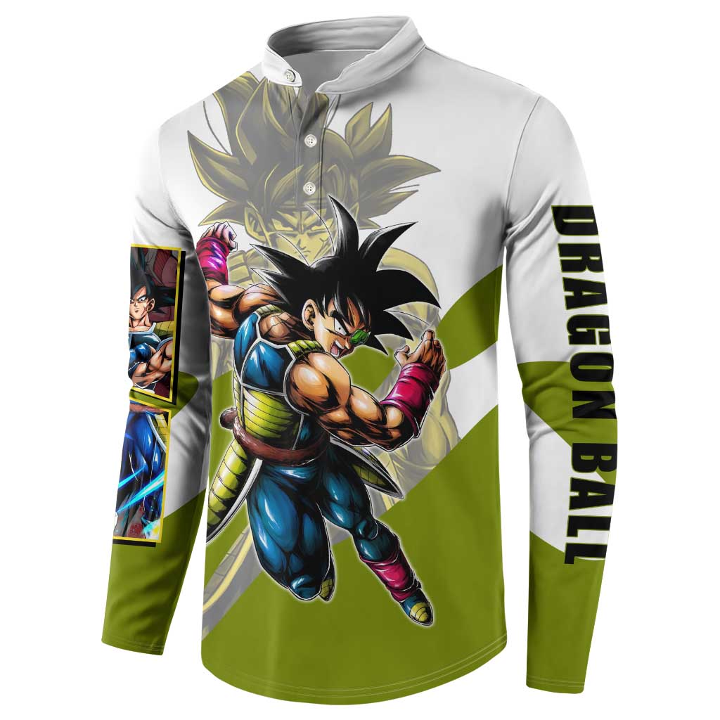 Bardock Saiyan Legacy Button Sweatshirt Classic Anime Battle Style