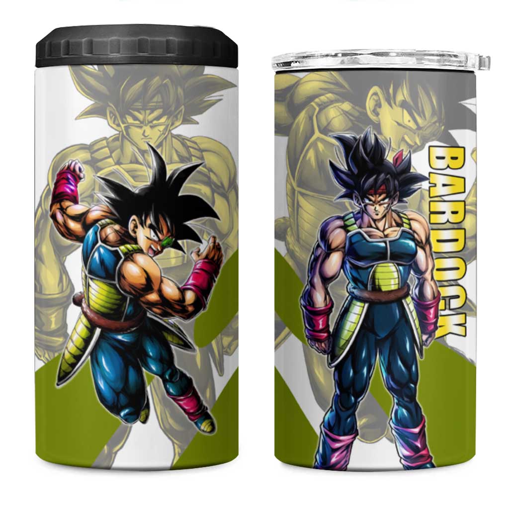 Bardock Saiyan Legacy 4 in 1 Can Cooler Tumbler Classic Anime Battle Style