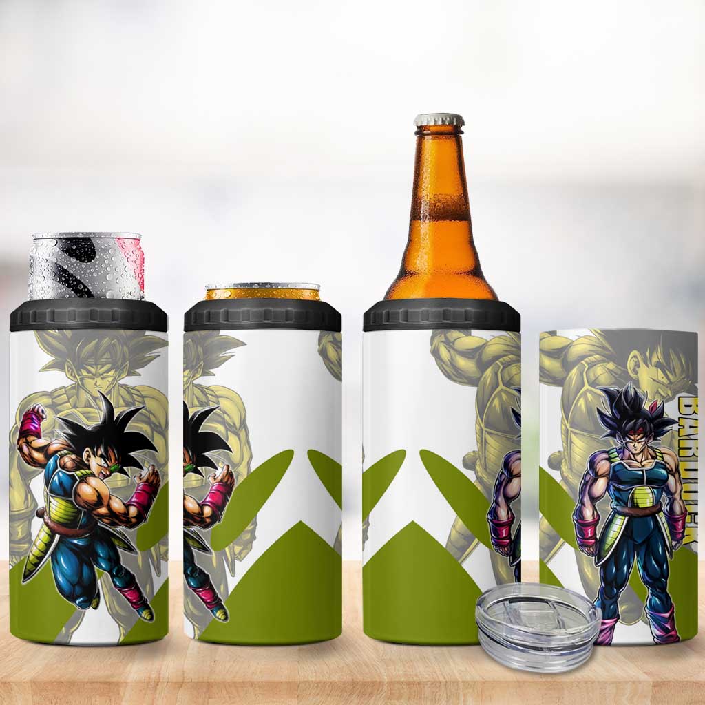Bardock Saiyan Legacy 4 in 1 Can Cooler Tumbler Classic Anime Battle Style