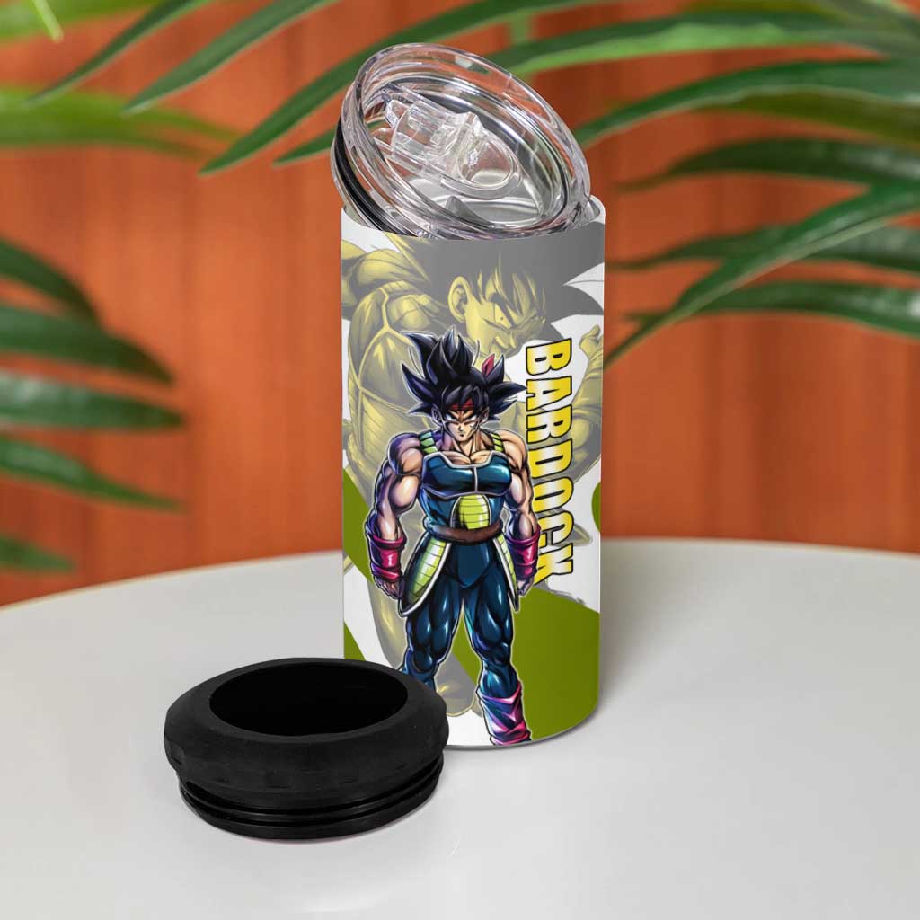 Bardock Saiyan Legacy 4 in 1 Can Cooler Tumbler Classic Anime Battle Style