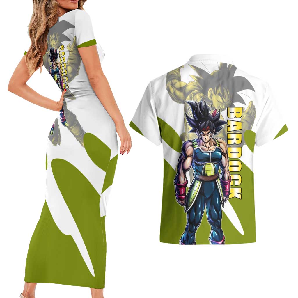 Bardock Saiyan Legacy Couples Matching Short Sleeve Bodycon Dress and Hawaiian Shirt Classic Anime Battle Style