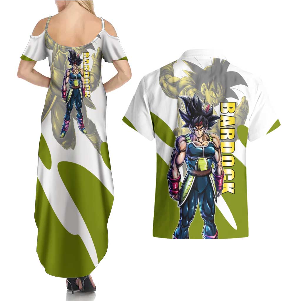 Bardock Saiyan Legacy Couples Matching Summer Maxi Dress and Hawaiian Shirt Classic Anime Battle Style