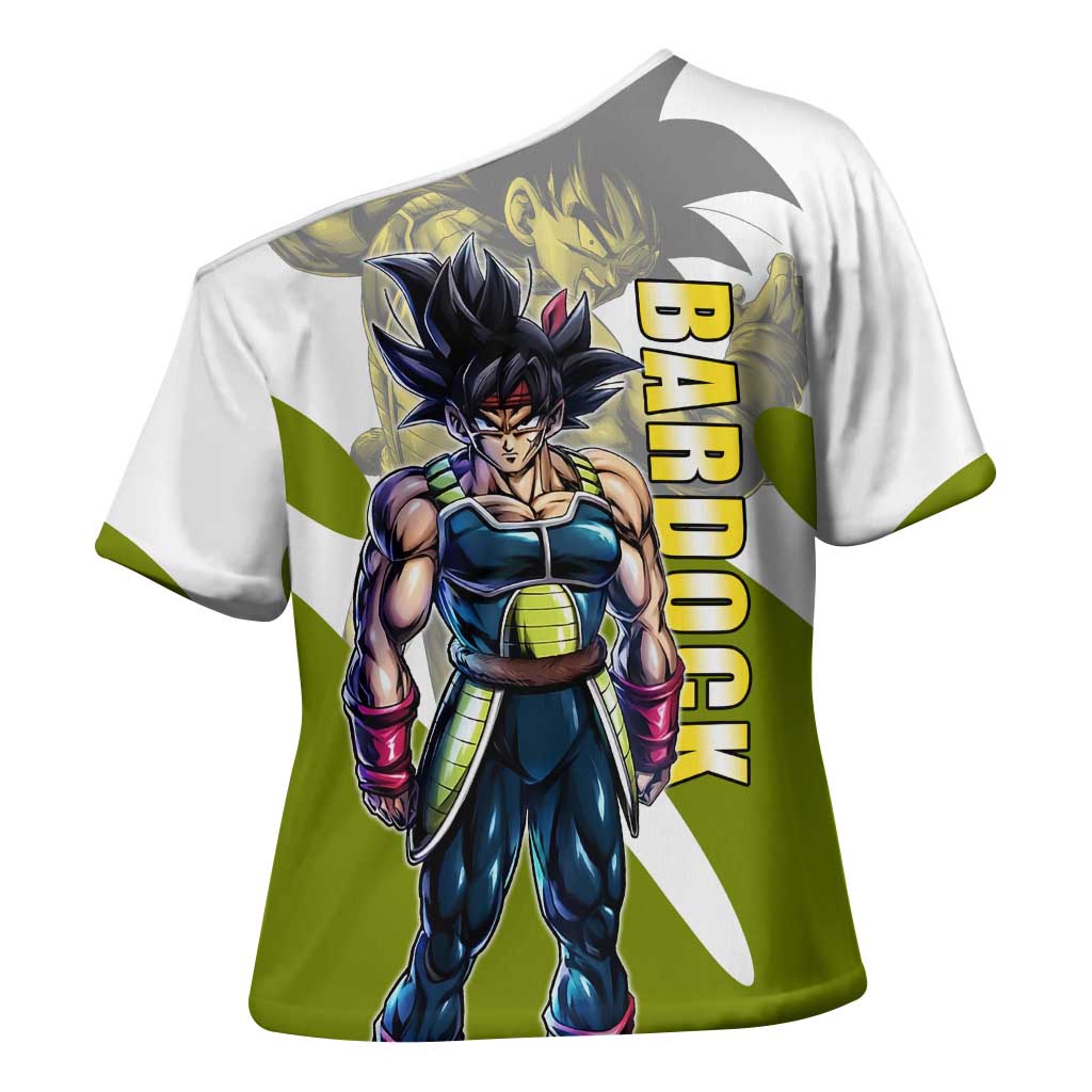 Bardock Saiyan Legacy Cross Shoulder Shirt Classic Anime Battle Style