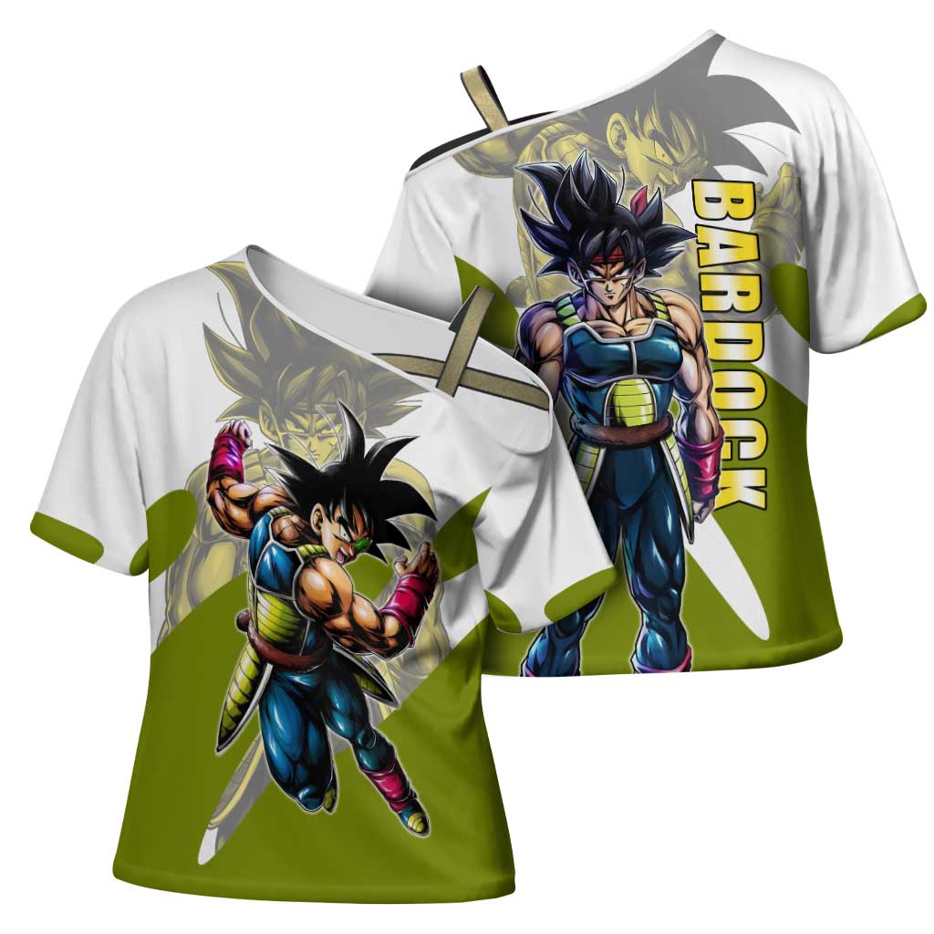 Bardock Saiyan Legacy Cross Shoulder Shirt Classic Anime Battle Style