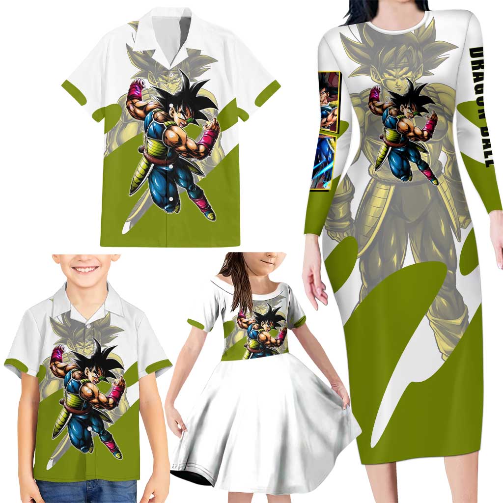 Bardock Saiyan Legacy Family Matching Long Sleeve Bodycon Dress and Hawaiian Shirt Classic Anime Battle Style
