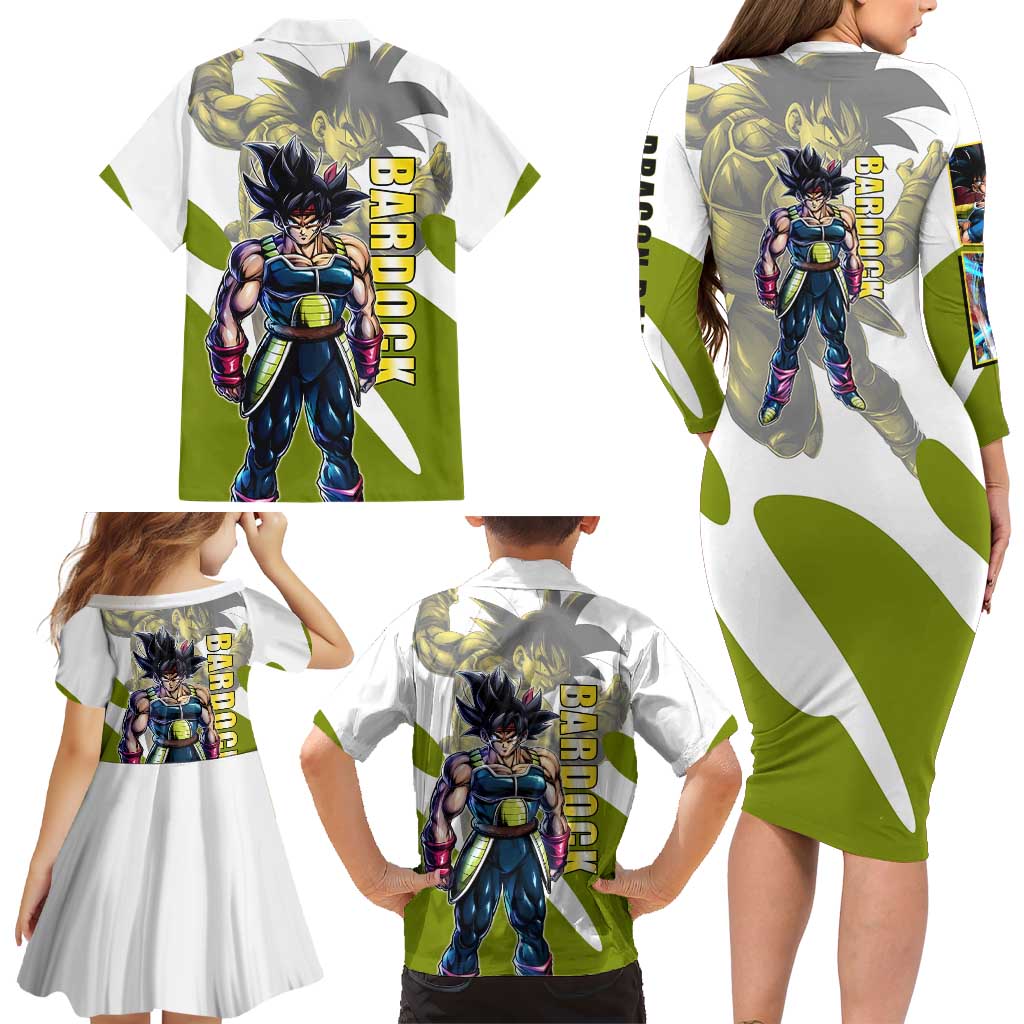 Bardock Saiyan Legacy Family Matching Long Sleeve Bodycon Dress and Hawaiian Shirt Classic Anime Battle Style