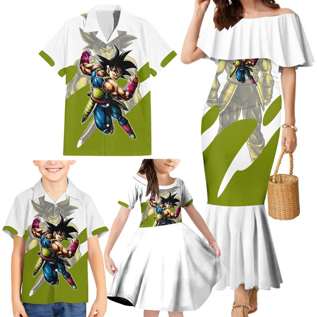 Bardock Saiyan Legacy Family Matching Mermaid Dress and Hawaiian Shirt Classic Anime Battle Style