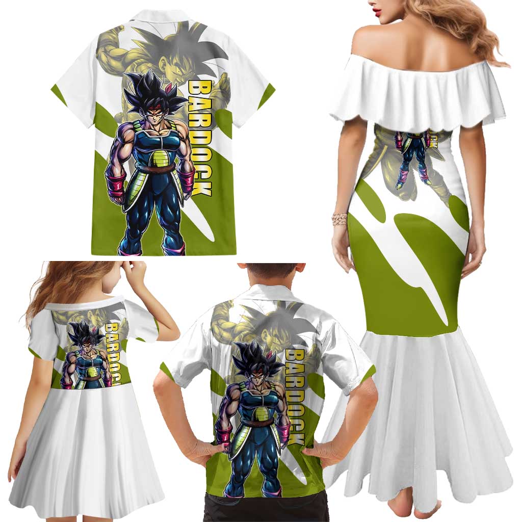 Bardock Saiyan Legacy Family Matching Mermaid Dress and Hawaiian Shirt Classic Anime Battle Style