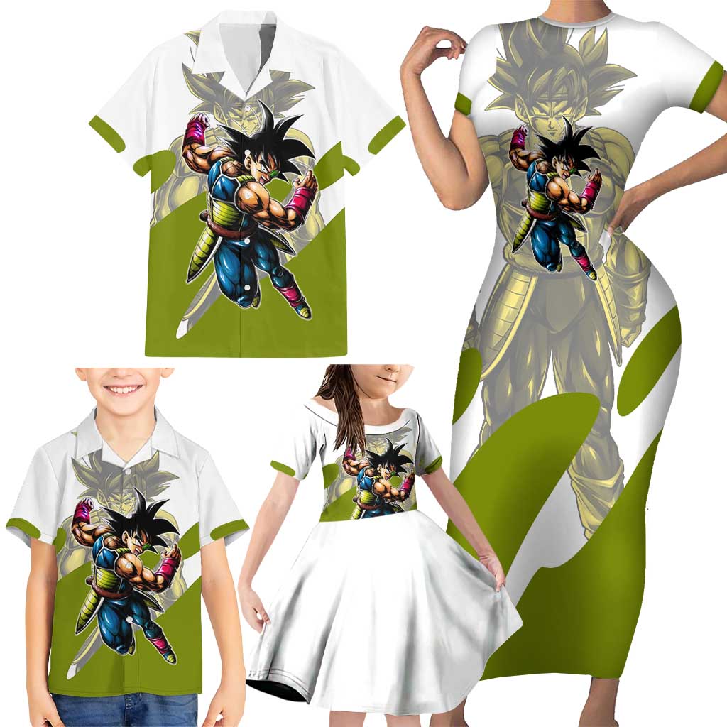 Bardock Saiyan Legacy Family Matching Short Sleeve Bodycon Dress and Hawaiian Shirt Classic Anime Battle Style