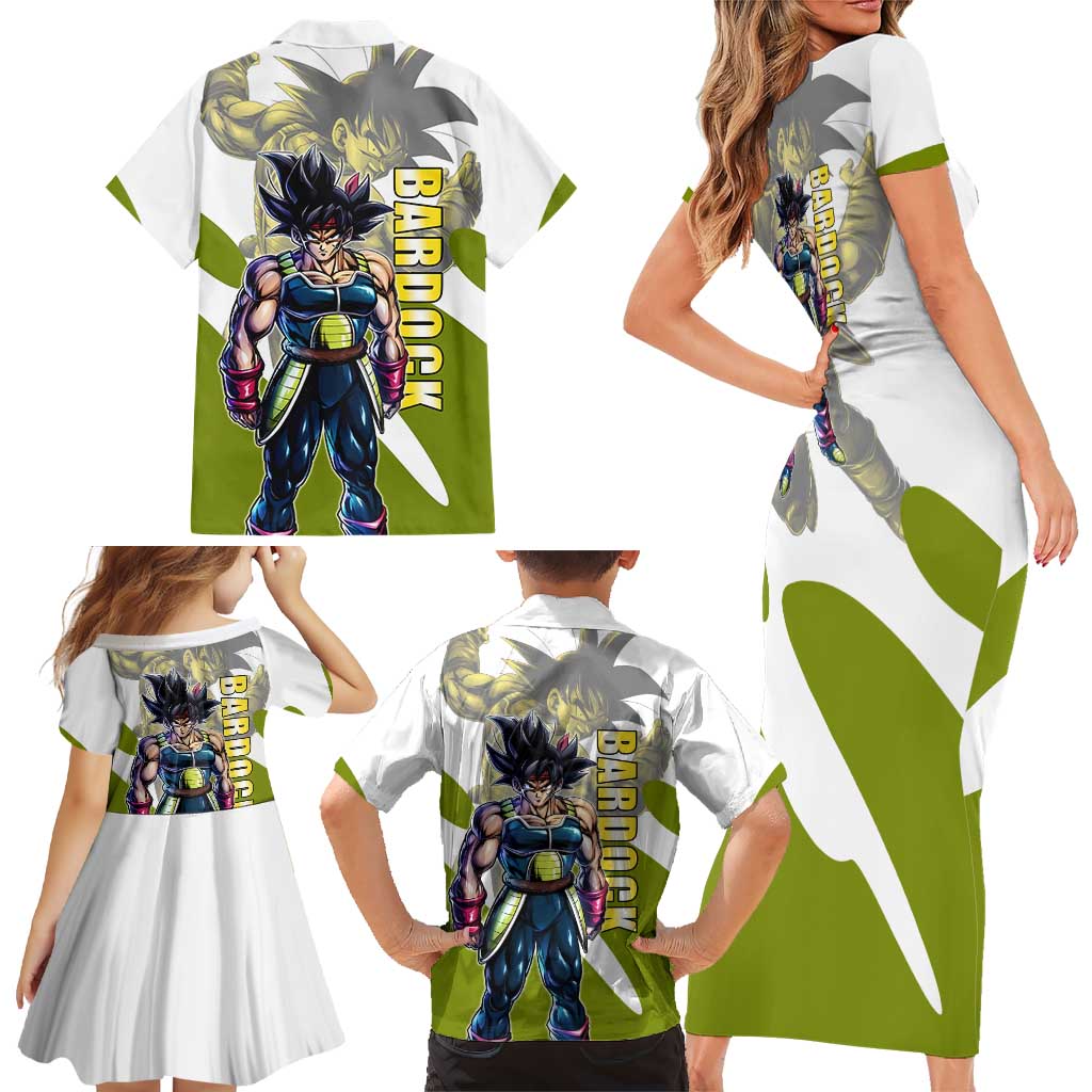 Bardock Saiyan Legacy Family Matching Short Sleeve Bodycon Dress and Hawaiian Shirt Classic Anime Battle Style