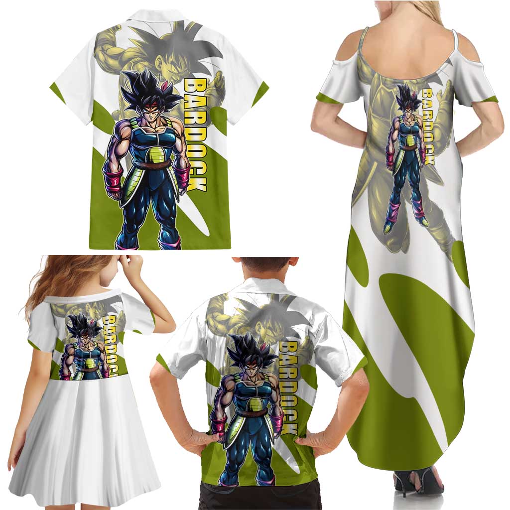 Bardock Saiyan Legacy Family Matching Summer Maxi Dress and Hawaiian Shirt Classic Anime Battle Style
