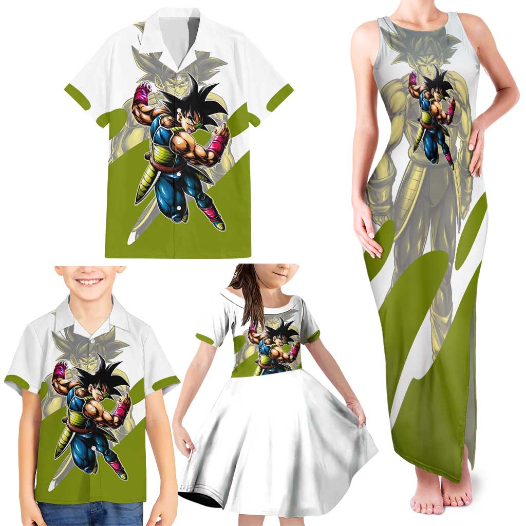 Bardock Saiyan Legacy Family Matching Tank Maxi Dress and Hawaiian Shirt Classic Anime Battle Style