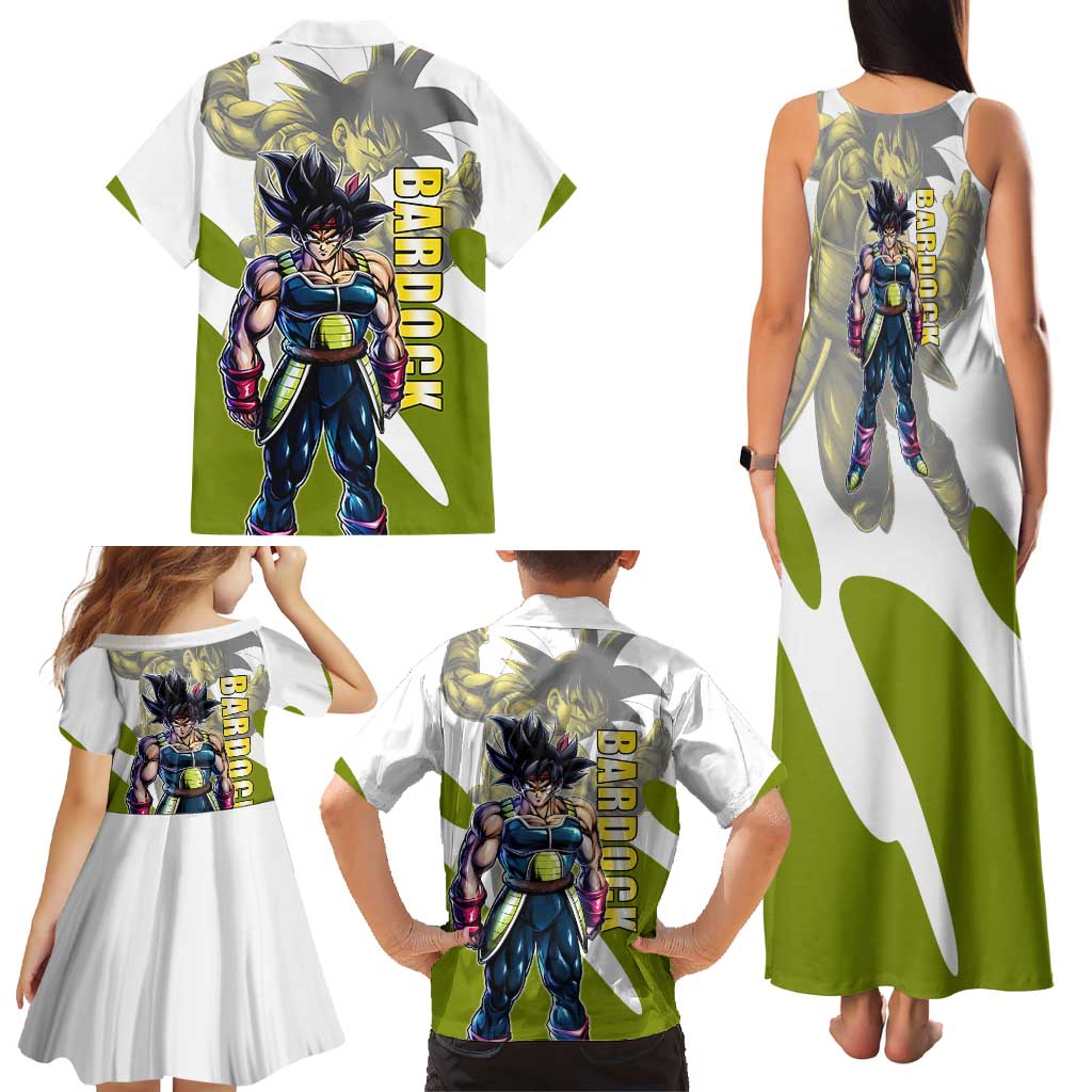 Bardock Saiyan Legacy Family Matching Tank Maxi Dress and Hawaiian Shirt Classic Anime Battle Style