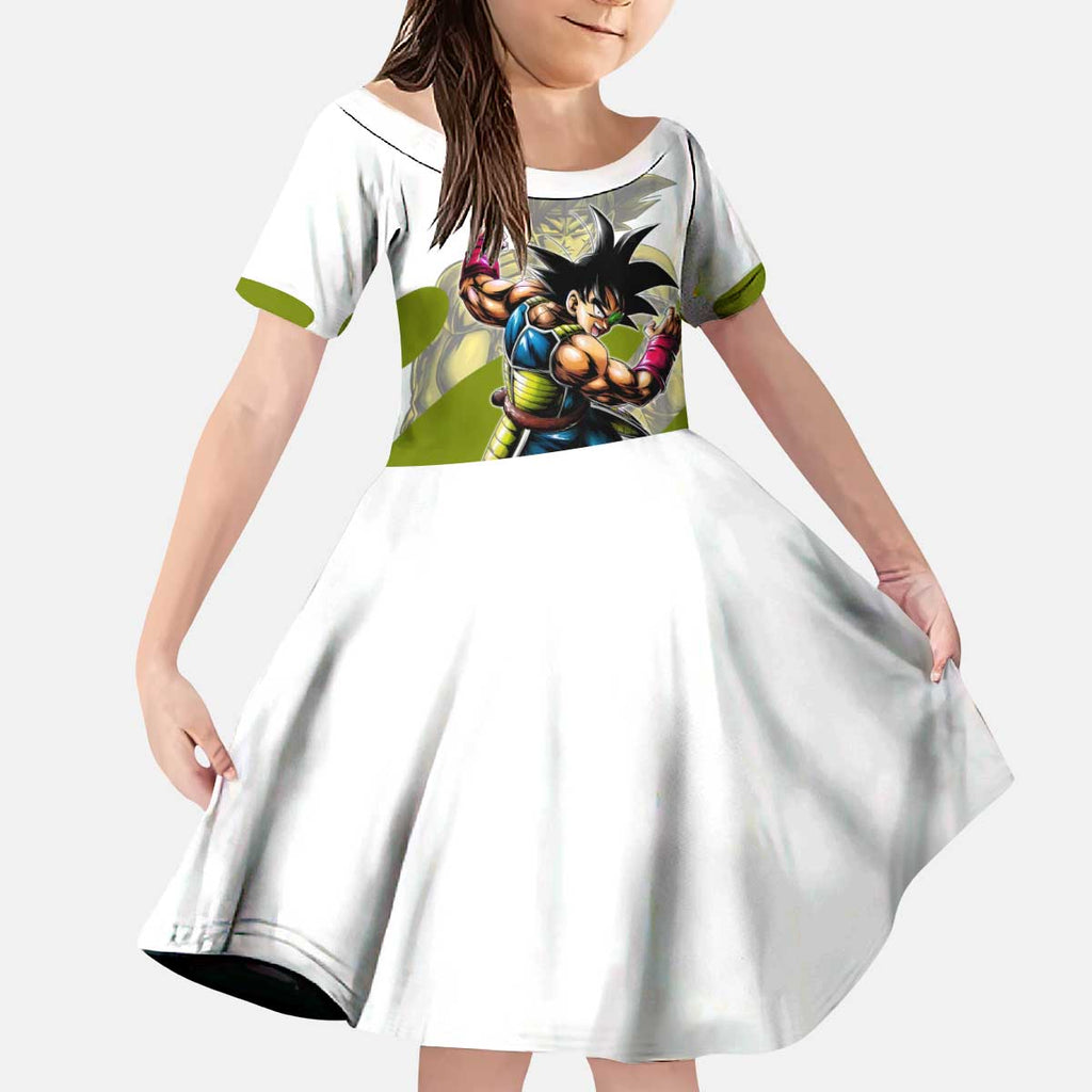 Bardock Saiyan Legacy Kid Short Sleeve Dress Classic Anime Battle Style