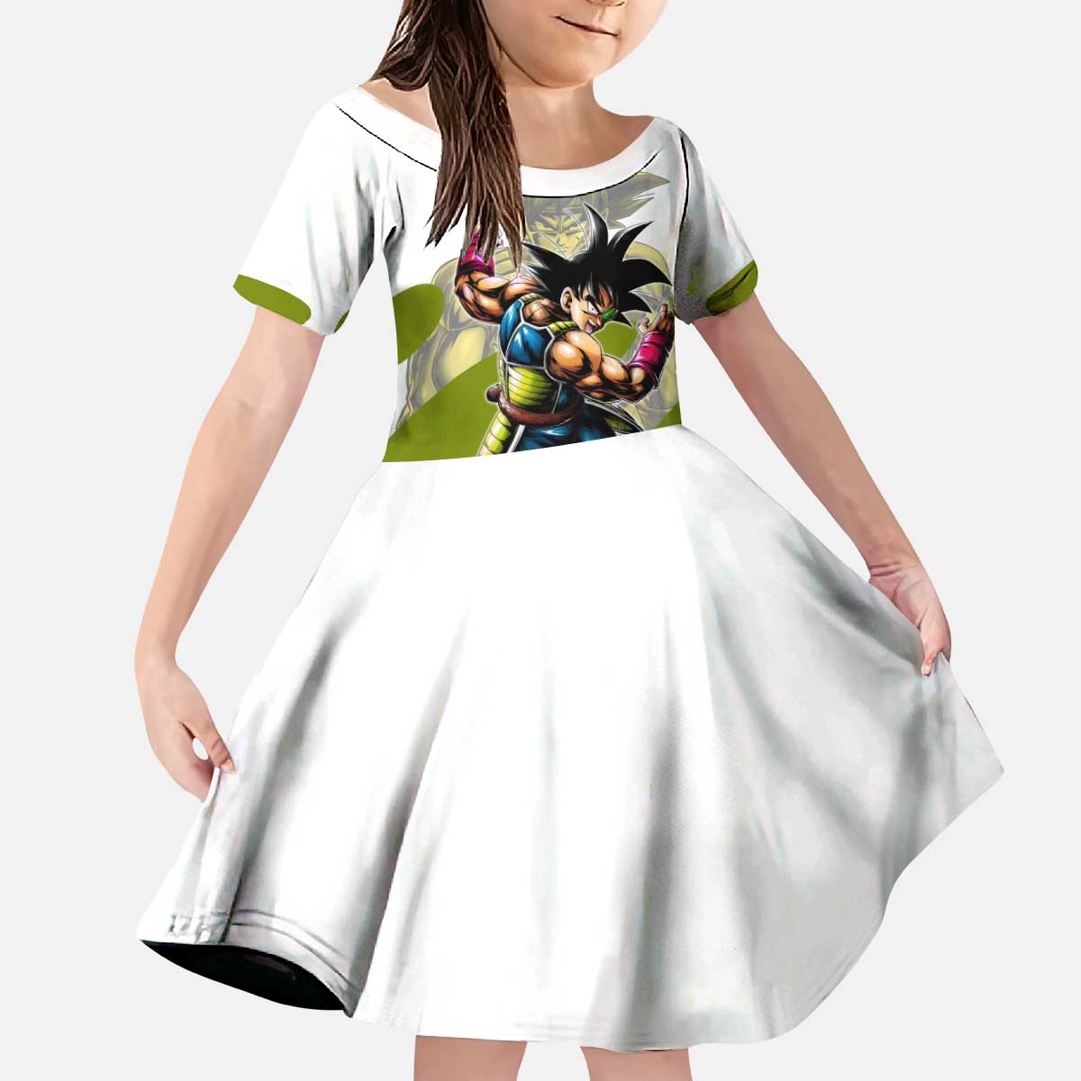 Bardock Saiyan Legacy Kid Short Sleeve Dress Classic Anime Battle Style