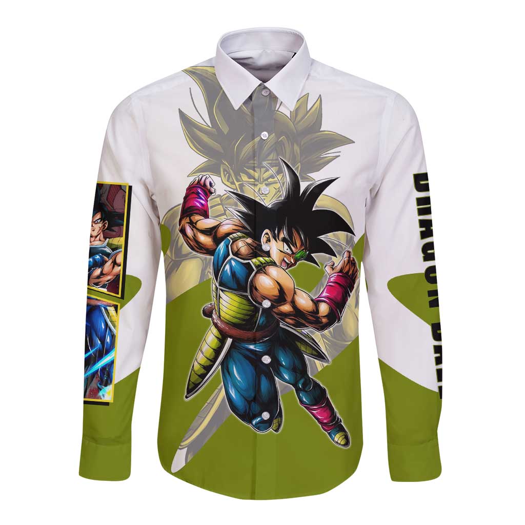 Bardock Saiyan Legacy Long Sleeve Button Shirt Classic Anime Battle Style