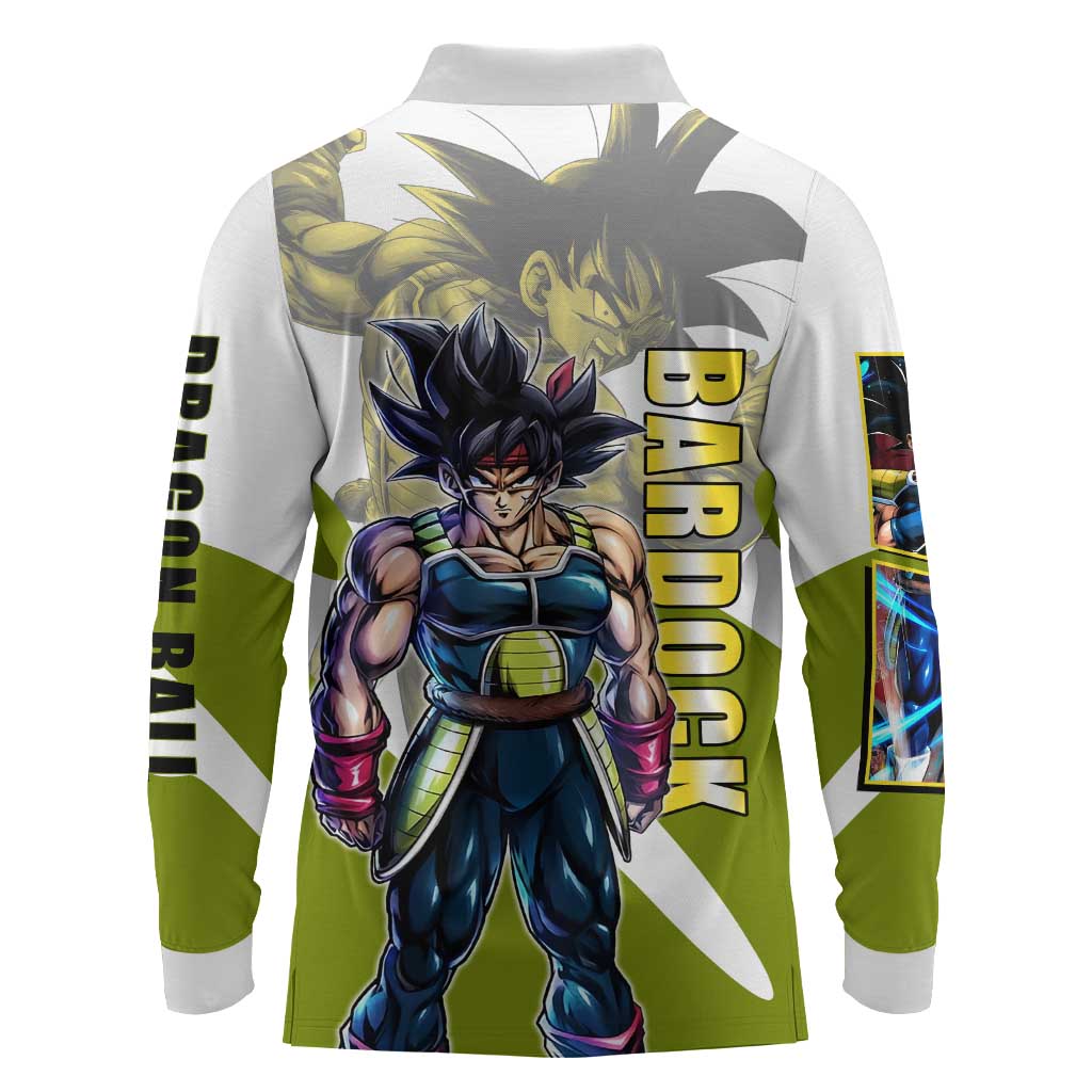 Bardock Saiyan Legacy Long Sleeve Polo Shirt Classic Anime Battle Style
