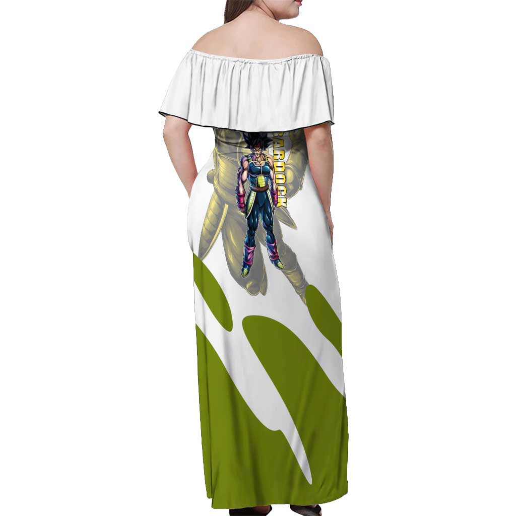 Bardock Saiyan Legacy Off Shoulder Maxi Dress Classic Anime Battle Style