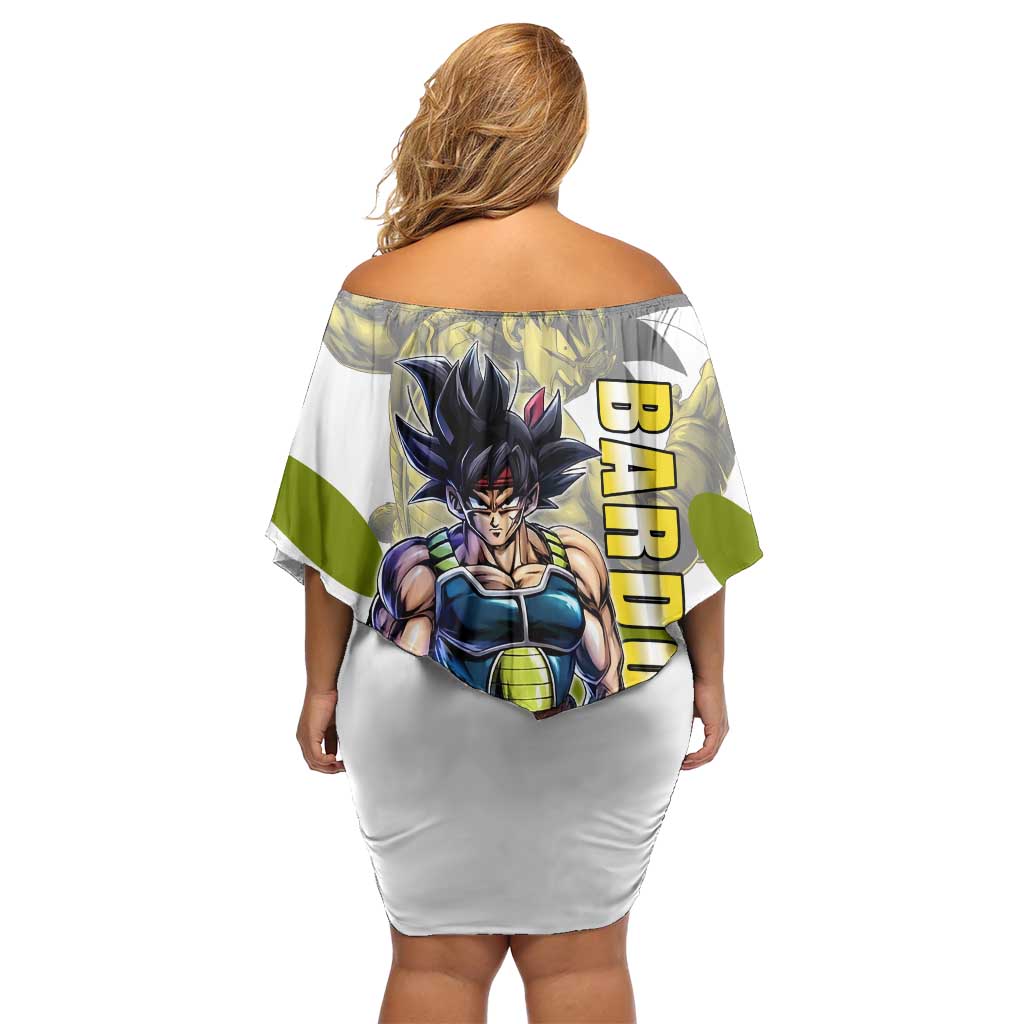 Bardock Saiyan Legacy Off Shoulder Short Dress Classic Anime Battle Style