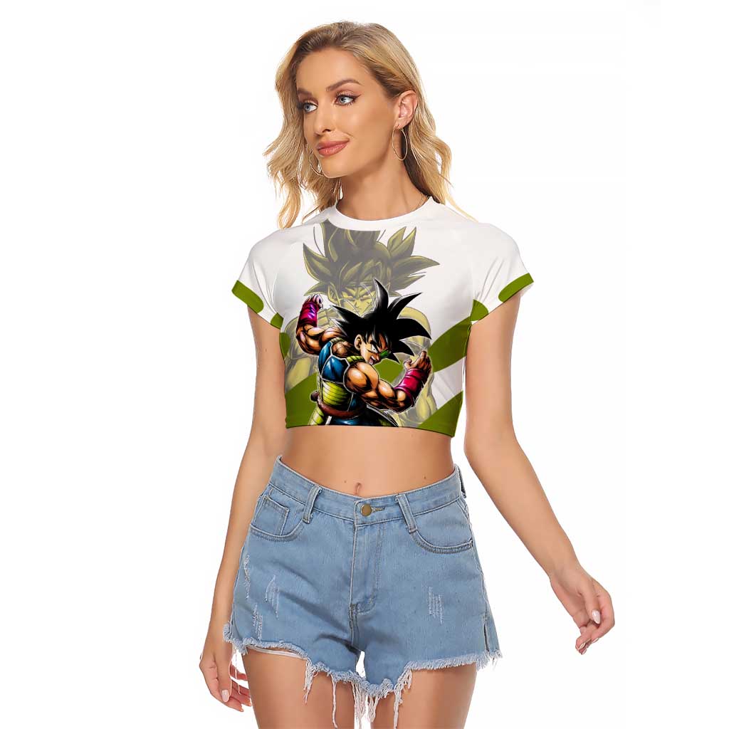 Bardock Saiyan Legacy Raglan Cropped T Shirt Classic Anime Battle Style