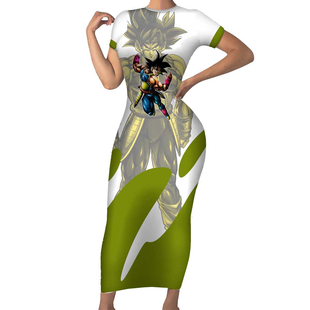 Bardock Saiyan Legacy Short Sleeve Bodycon Dress Classic Anime Battle Style
