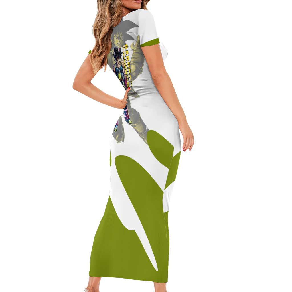 Bardock Saiyan Legacy Short Sleeve Bodycon Dress Classic Anime Battle Style