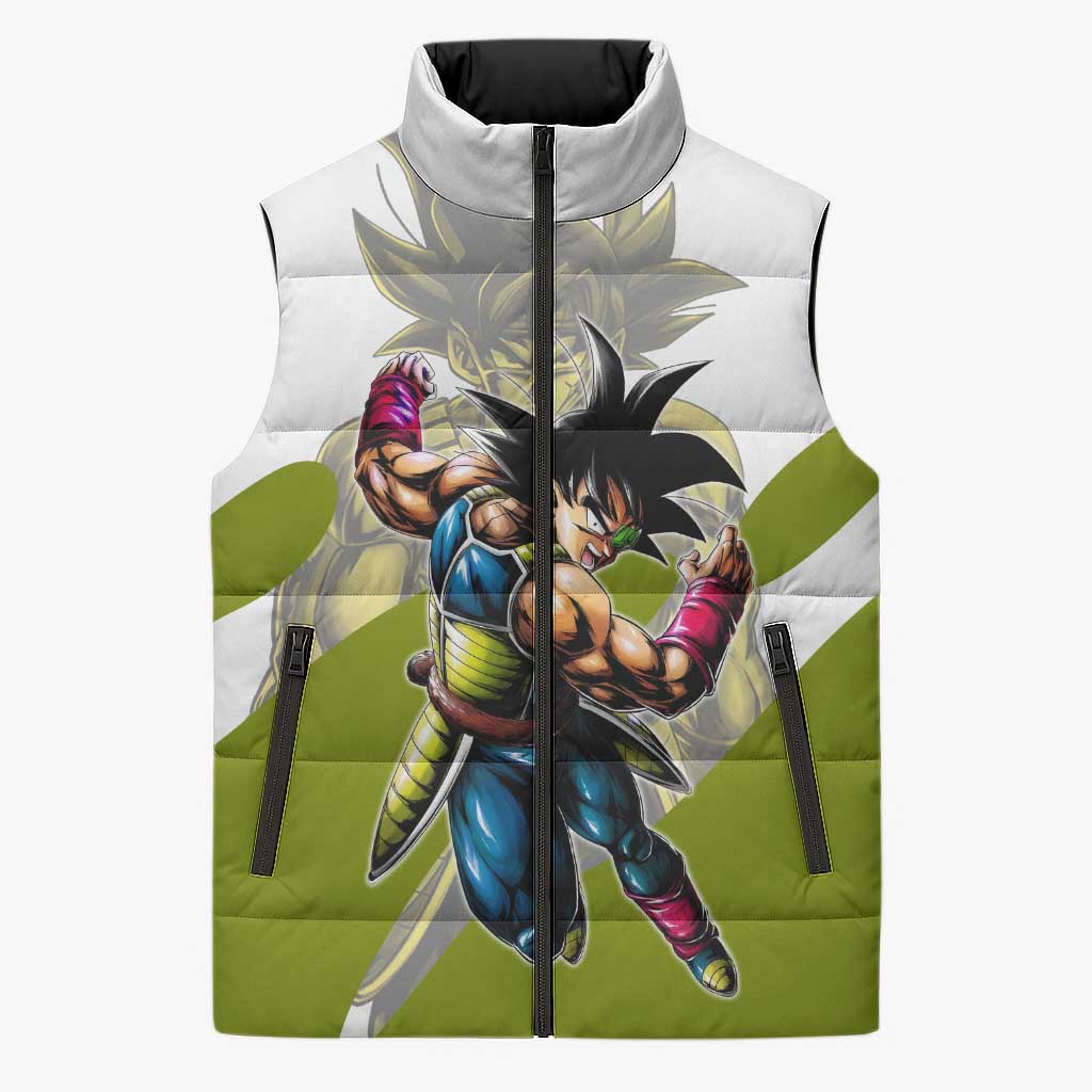 Bardock Saiyan Legacy Sleeveless Puffer Jacket Classic Anime Battle Style