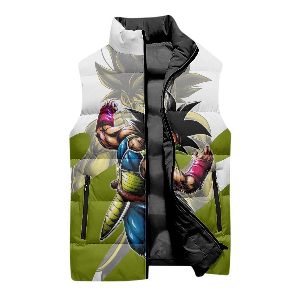 Bardock Saiyan Legacy Sleeveless Puffer Jacket Classic Anime Battle Style
