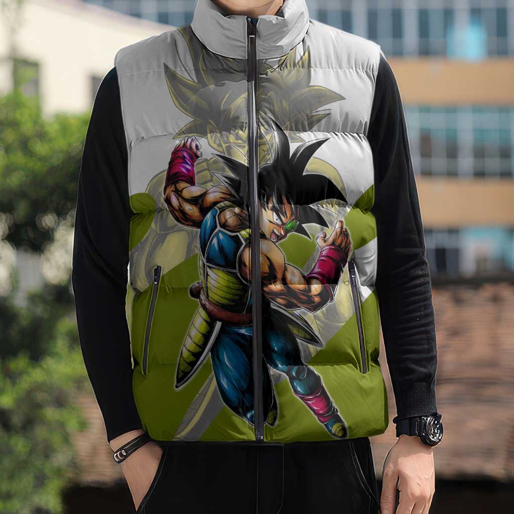 Bardock Saiyan Legacy Sleeveless Puffer Jacket Classic Anime Battle Style