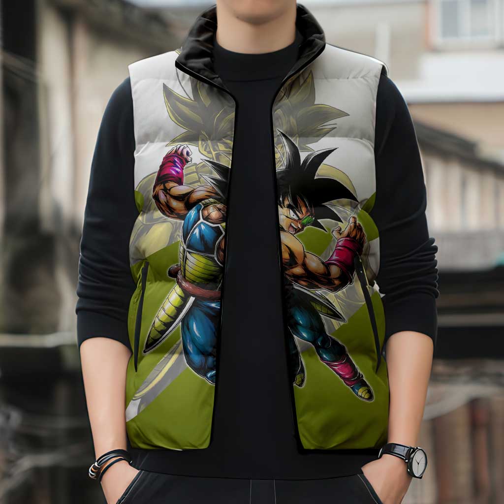 Bardock Saiyan Legacy Sleeveless Puffer Jacket Classic Anime Battle Style
