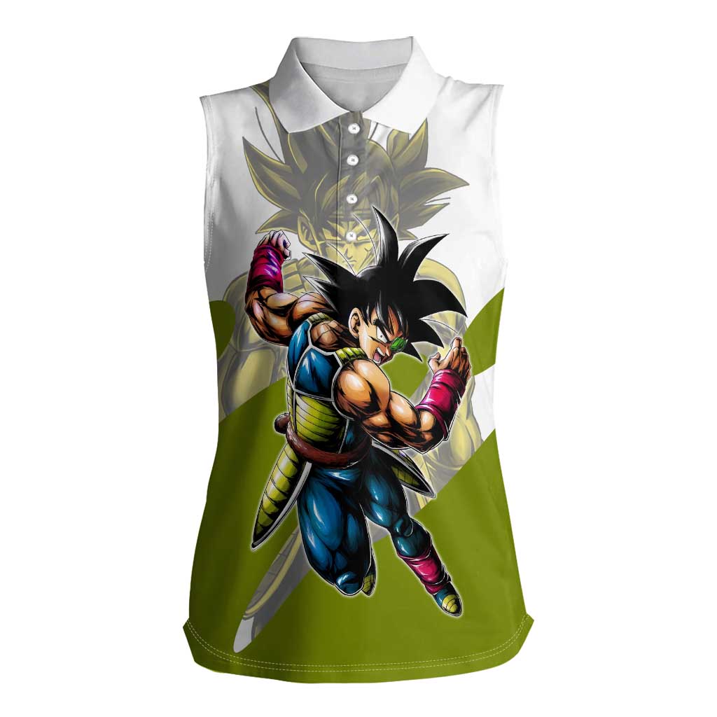 Bardock Saiyan Legacy Women Sleeveless Polo Shirt Classic Anime Battle Style