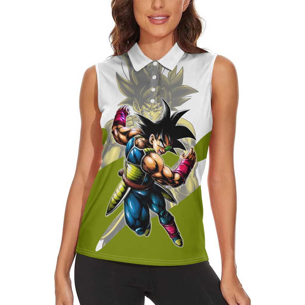 Bardock Saiyan Legacy Women Sleeveless Polo Shirt Classic Anime Battle Style