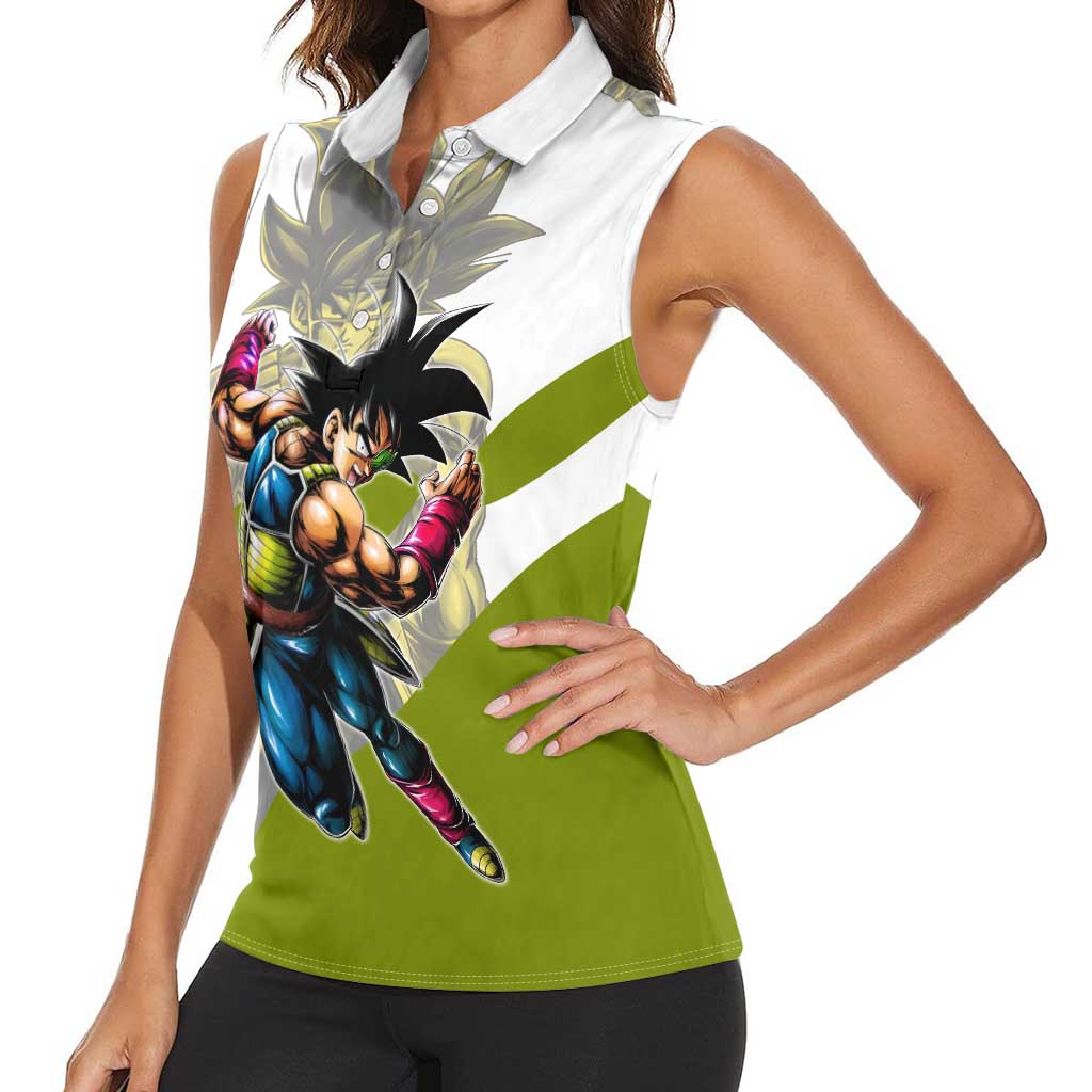 Bardock Saiyan Legacy Women Sleeveless Polo Shirt Classic Anime Battle Style