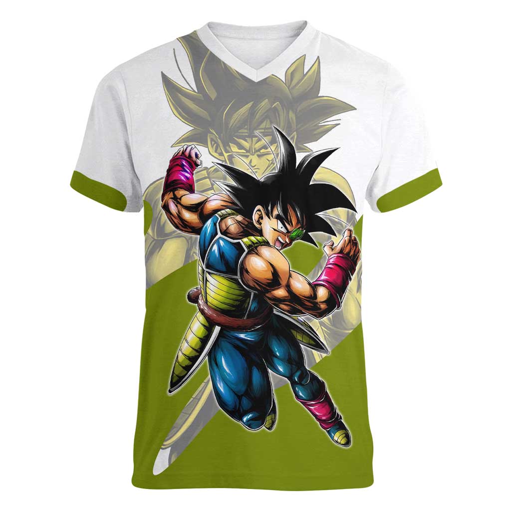 Bardock Saiyan Legacy Women V-Neck T-Shirt Classic Anime Battle Style