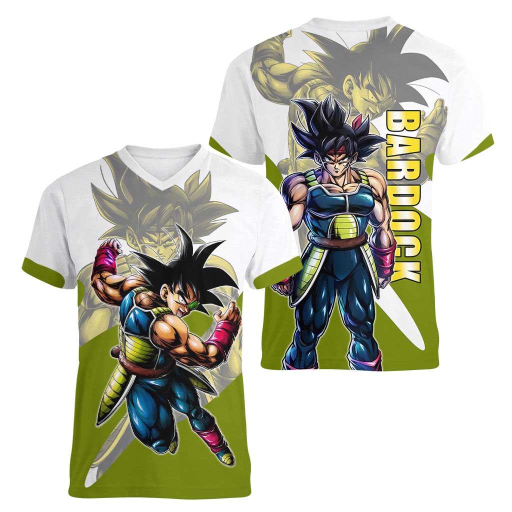 Bardock Saiyan Legacy Women V-Neck T-Shirt Classic Anime Battle Style