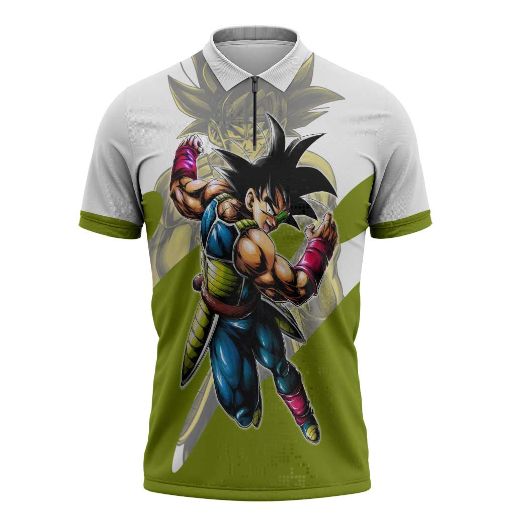 Bardock Saiyan Legacy Zipper Polo Shirt Classic Anime Battle Style