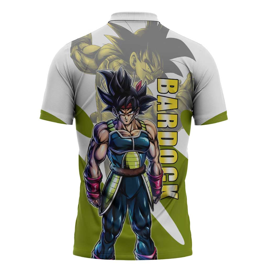 Bardock Saiyan Legacy Zipper Polo Shirt Classic Anime Battle Style