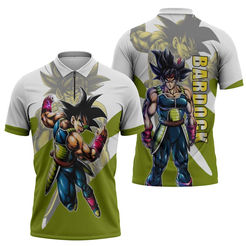 Bardock Saiyan Legacy Zipper Polo Shirt Classic Anime Battle Style