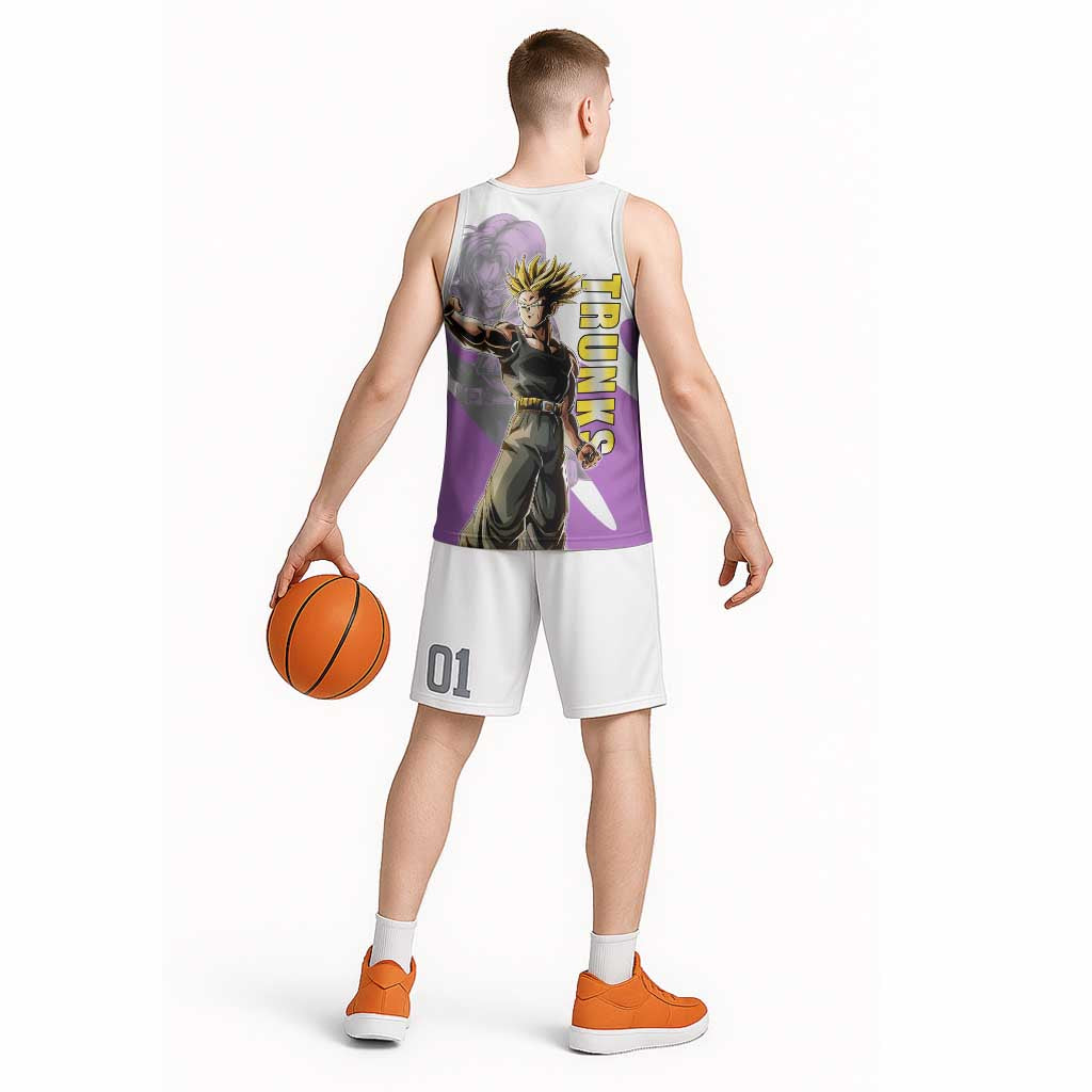 Trunks Time Warrior Basketball Jersey Dynamic Anime Sword Style
