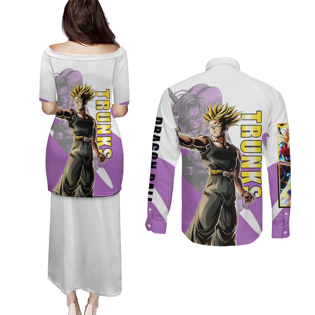 Trunks Time Warrior Couples Matching Puletasi and Long Sleeve Button Shirt Dynamic Anime Sword Style