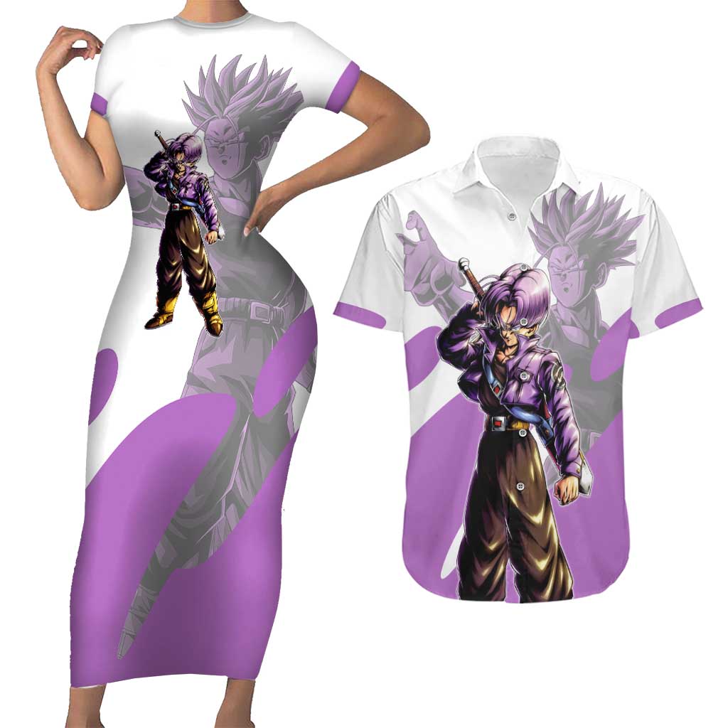 Trunks Time Warrior Couples Matching Short Sleeve Bodycon Dress and Hawaiian Shirt Dynamic Anime Sword Style