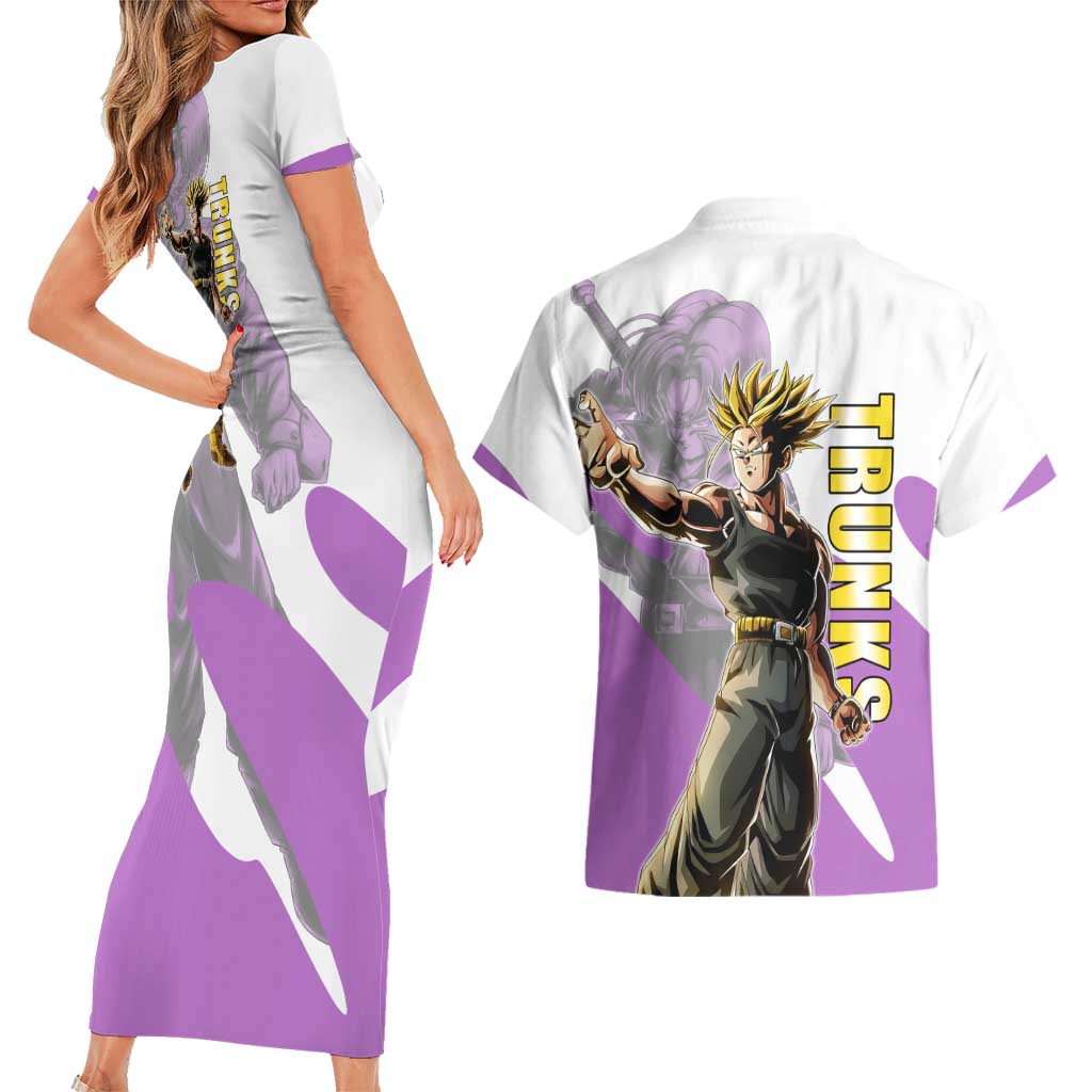 Trunks Time Warrior Couples Matching Short Sleeve Bodycon Dress and Hawaiian Shirt Dynamic Anime Sword Style