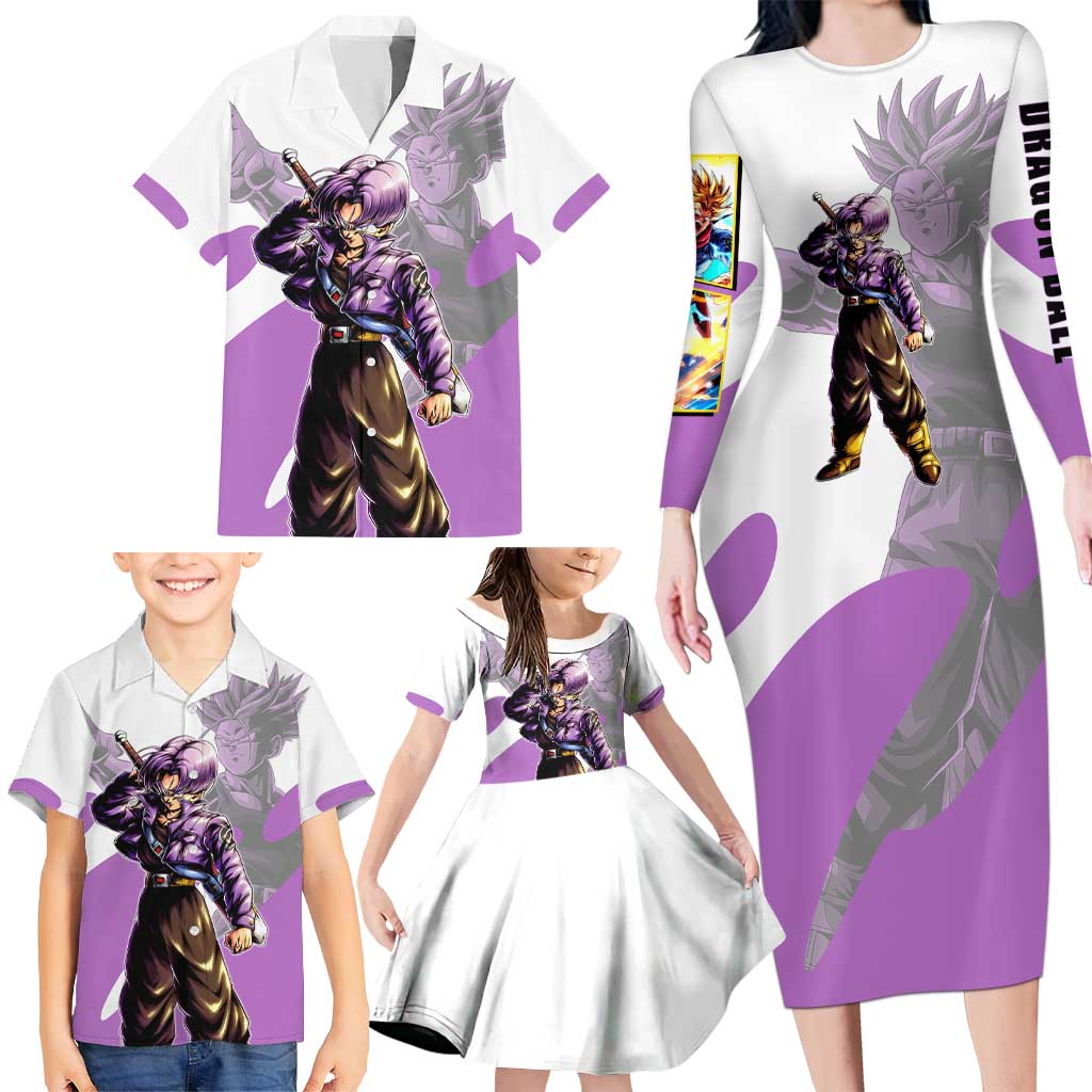Trunks Time Warrior Family Matching Long Sleeve Bodycon Dress and Hawaiian Shirt Dynamic Anime Sword Style