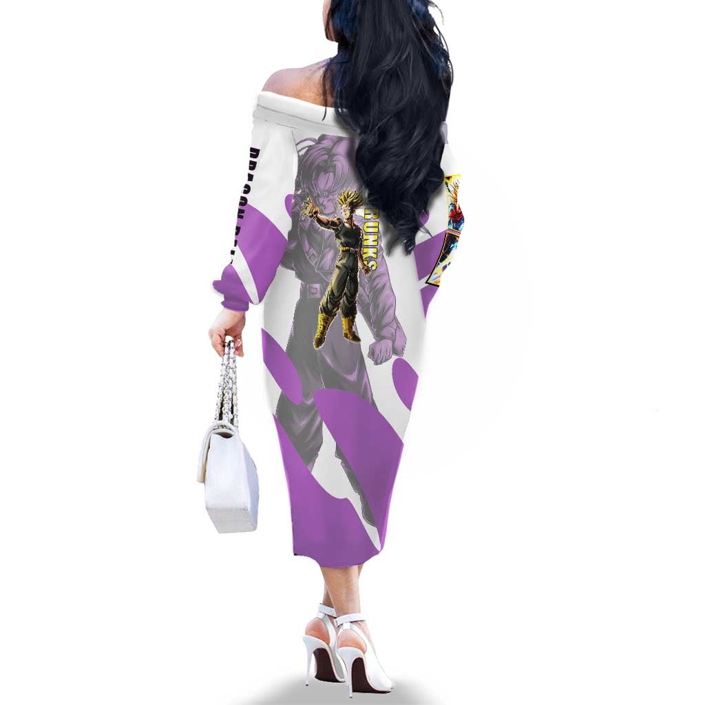 Trunks Time Warrior Family Matching Off The Shoulder Long Sleeve Dress and Hawaiian Shirt Dynamic Anime Sword Style